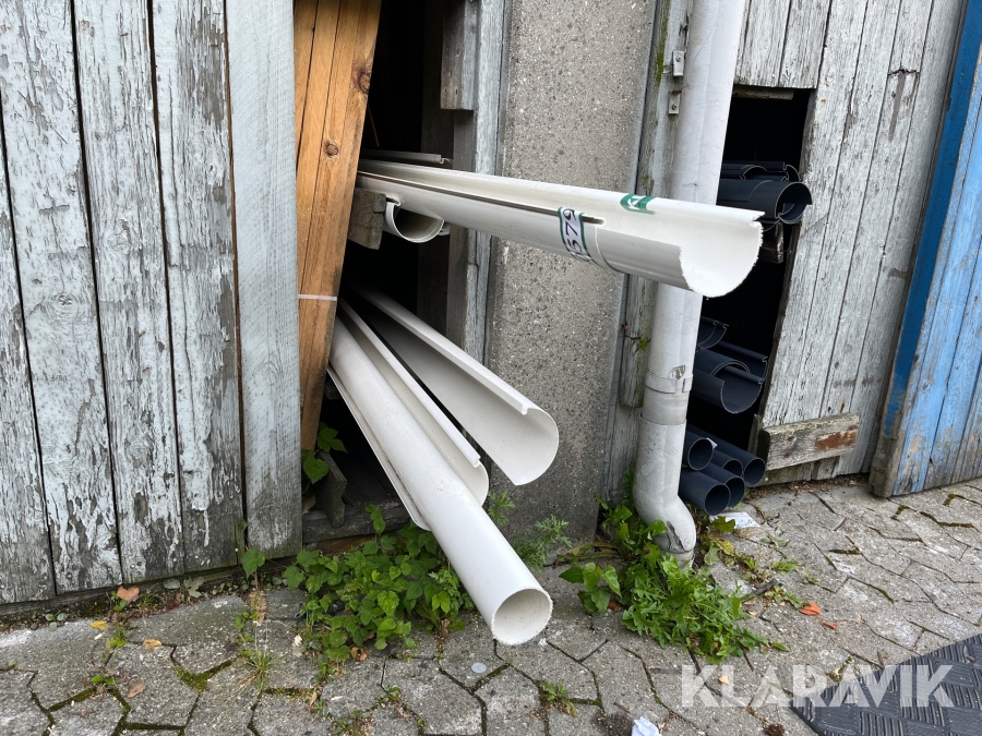 Hvid Tagrende 10 stk 6 meter og masser af fittings