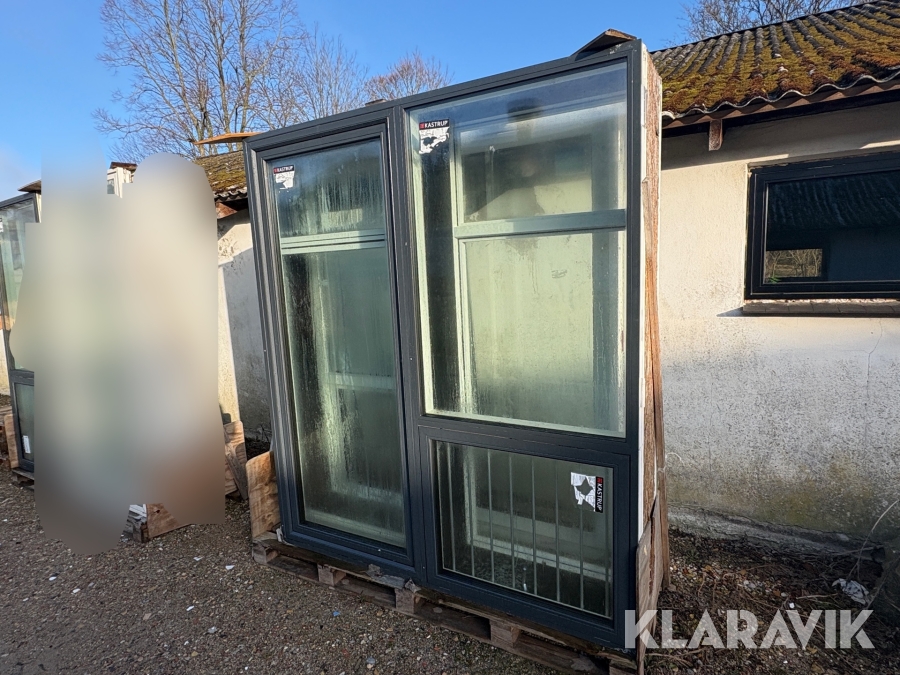 Terrassedør med vindue og glasparti Kastrup 220x191.5 cm 1 styk - 3 lags