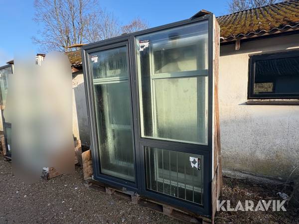 Terrassedør med vindue og glasparti Kastrup 220x191.5 cm 1 styk - 3 lags
