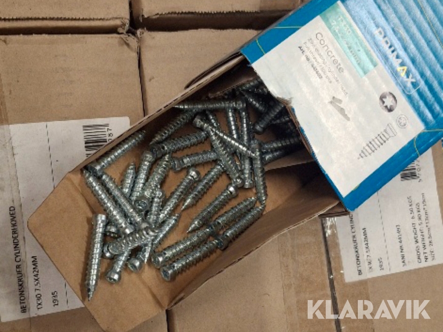 Betonskruer Primax 40 kasser x 100styk