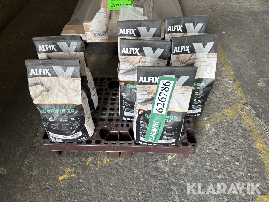 Fugemasse Alfix Cerafill 20 5 kg 5 poser grå og 2 poser lysgrå
