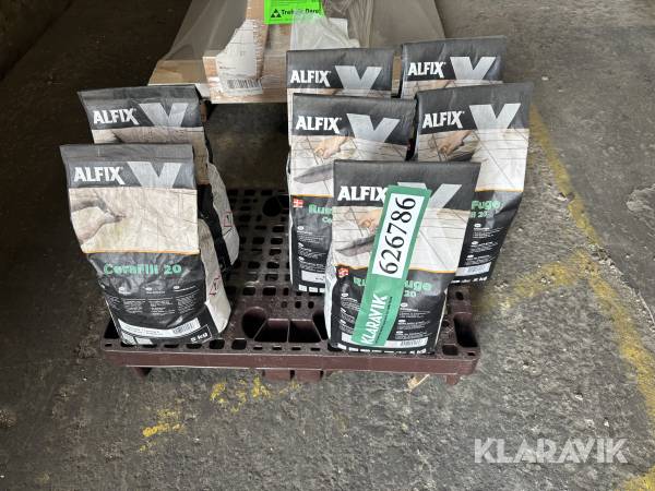 Fugemasse Alfix Cerafill 20 5 kg 5 poser grå og 2 poser lysgrå