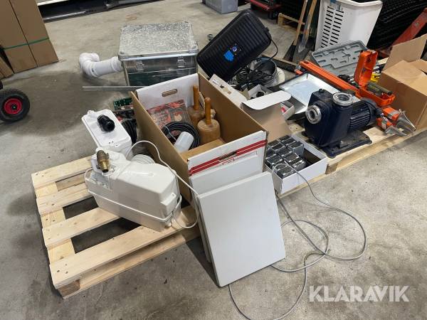 Stort Lot af diverse udstyr - lamper, rotationslaser, kværn