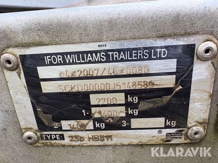Trailer Ifor Williams HB511
