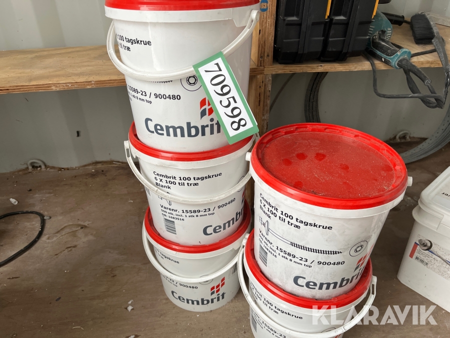 Tagskruer Cembrit 6x100 5 spande 2500styk.