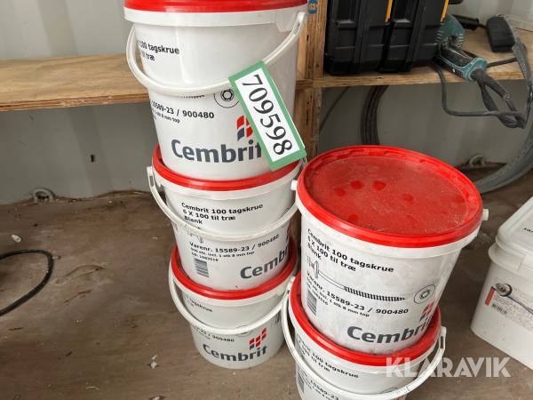 Tagskruer Cembrit 6x100 5 spande 2500styk.