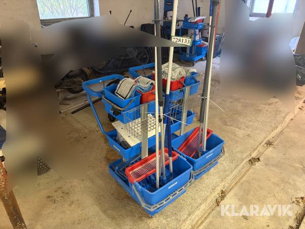 Rengøringsvogne Ecolab 2 styk med tilbehør