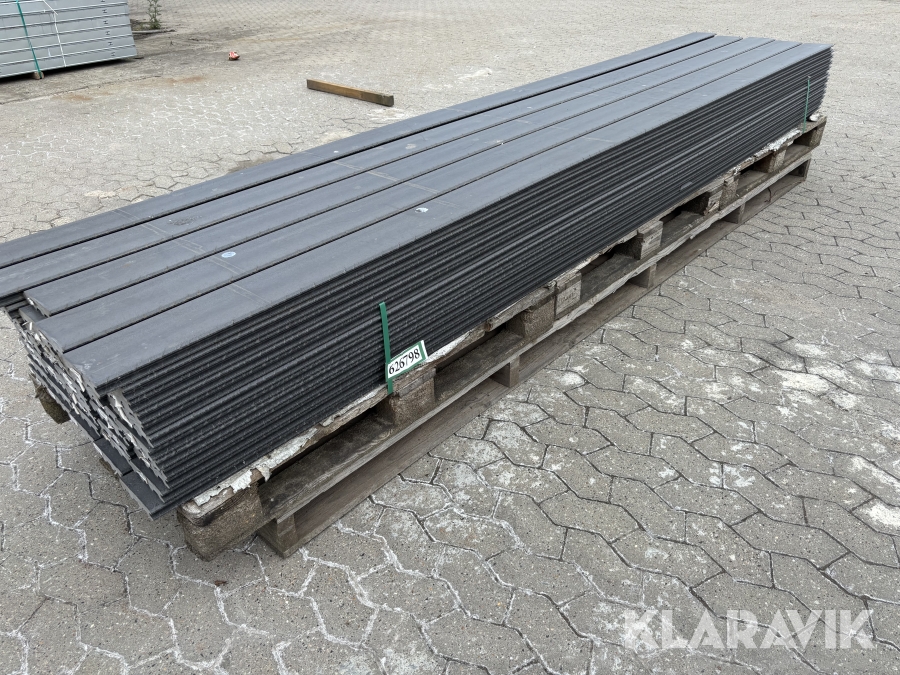 Brædder Re-Textile Sort 28 x 150 x 3600 mm med fer og not