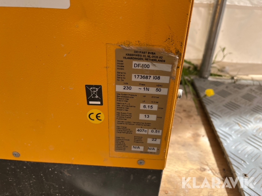 Affugter Dryfast Df400, Frederikssund, Klaravik auktioner
