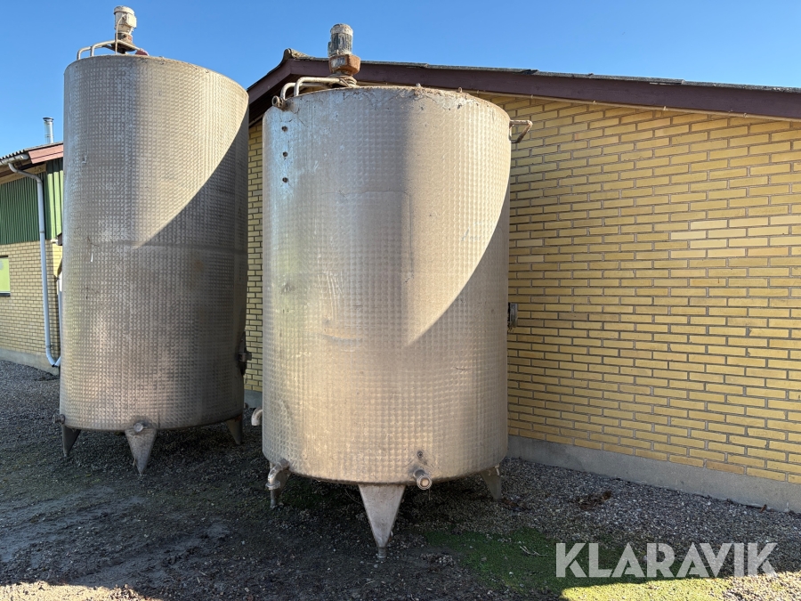 Rustfri ståltank med omrører