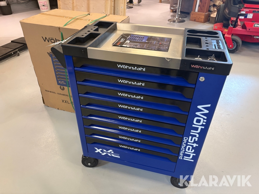 Værkstedsvogn Wöhrstahl XXL tools professional 2 styk med indhold