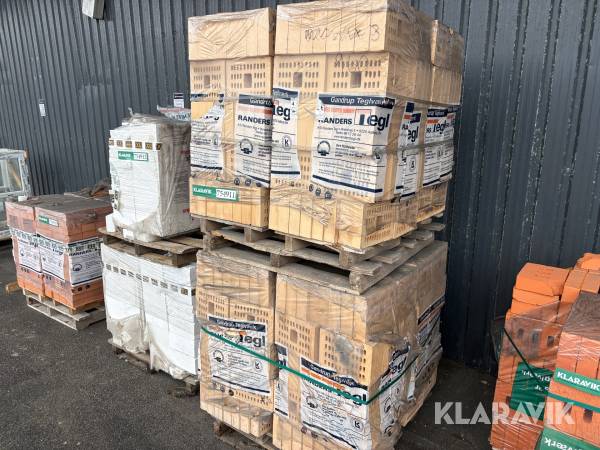 Muresten Randers Tegl RT konstruktionssten med celle til indvendig vandskuring eller puds, 228 x 168 x 54 mm, 640 styk