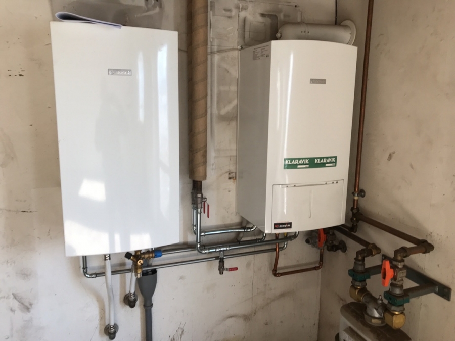 Bosch gasfyr inkl varmtvandsbeholder