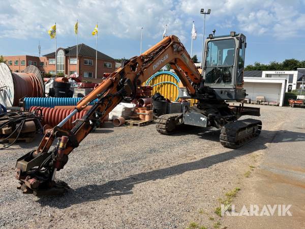 Gravemaskine Doosan DX60R med levelizer undervogn