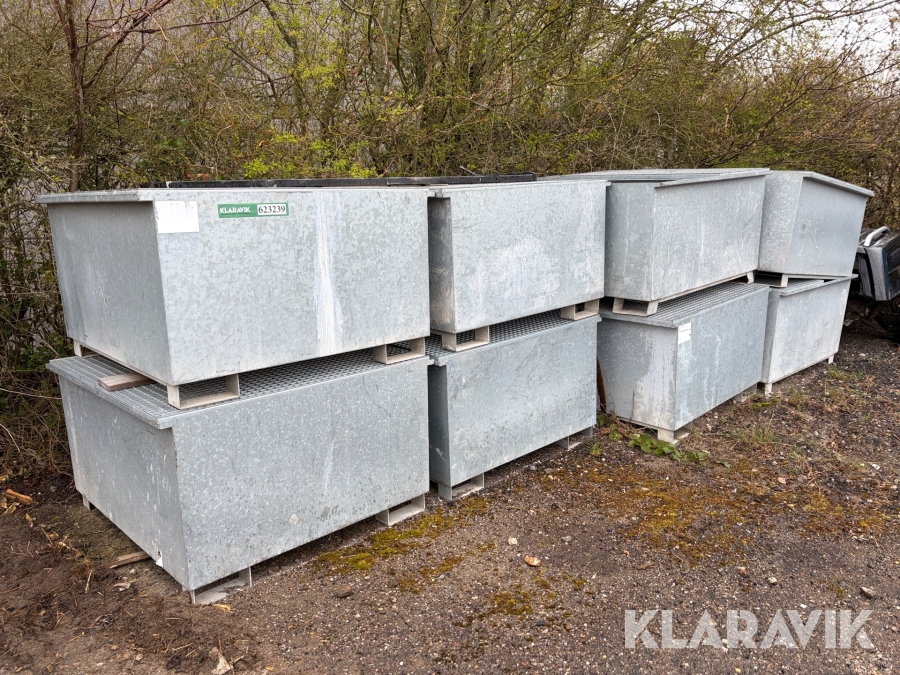 Stålkasser galvaniseret 9 styk