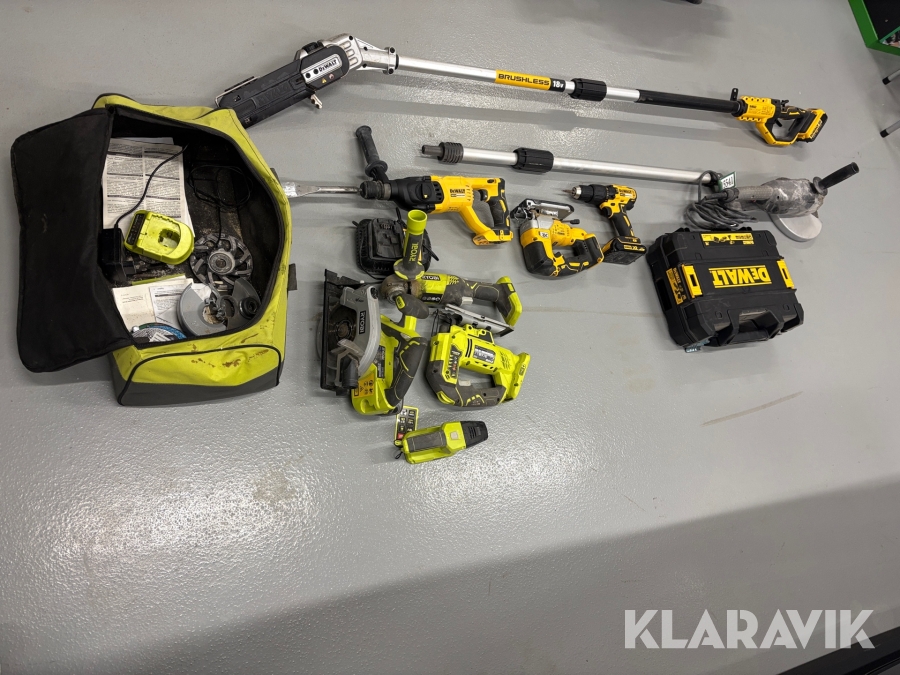 Elværktøj DeWALT Skil og Ryobi 8 maskiner samlet lot