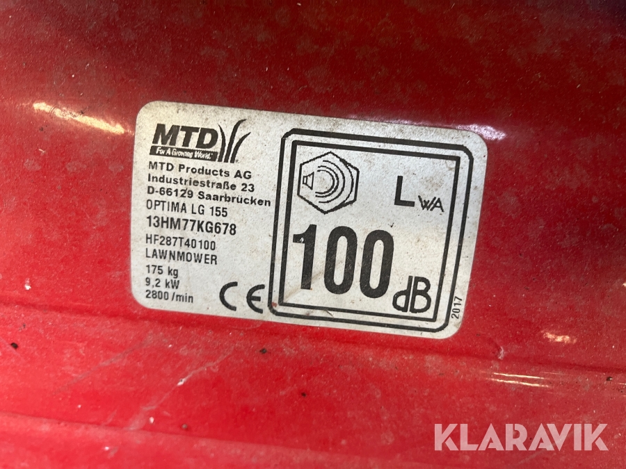 Græsslåmaskine MTD Optima LG 155