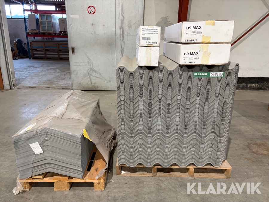 Tageplader + rygning Cembrit Bølgeplader 100 styk plader + 70 styk rygninger