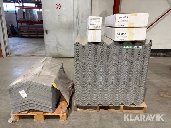 Tageplader + rygning Cembrit Bølgeplader 100 styk plader + 70 styk rygninger