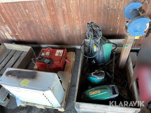 Lot - højtryksrensere, kaloifere, bænksliber og øvrigt