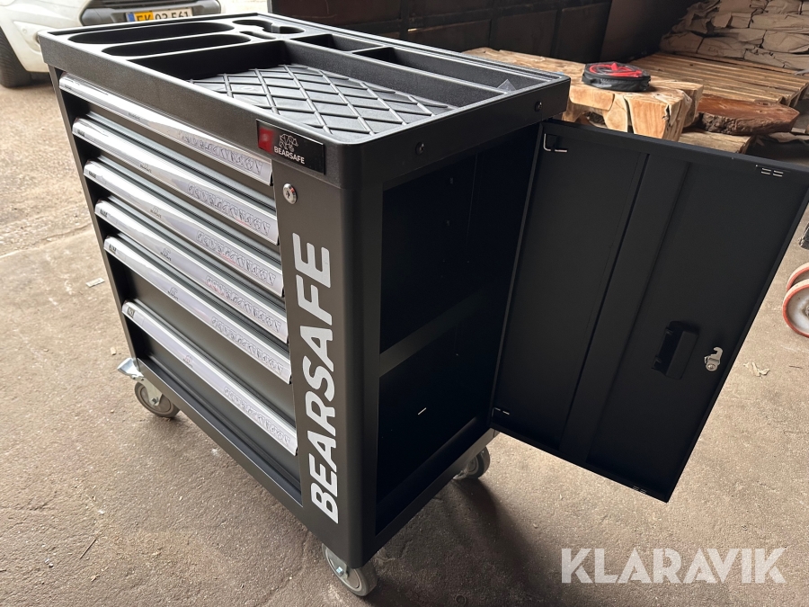 Værktøjsvogn Bearsafe med 6 skuffer og 245 dele