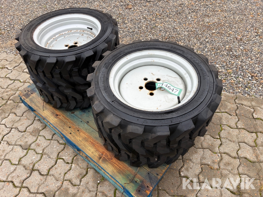Minilæsser dæk med fælge 4 styk 27x8.5-15