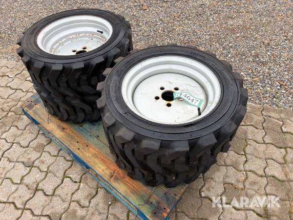 Minilæsser dæk med fælge 4 styk 27x8.5-15