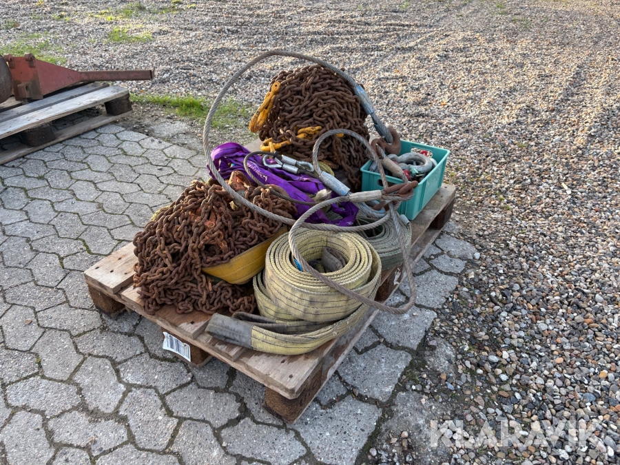 Parti løftegrej – kæder, wirestropper, løftebånd, rundsling og sjækler
