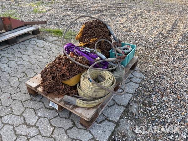 Parti løftegrej – kæder, wirestropper, løftebånd, rundsling og sjækler