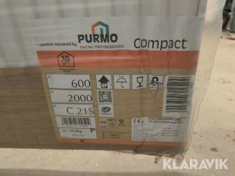 Purmo Radiator Logo Radiator Purmo Dobbelt, Vejle, Klaravik auktioner