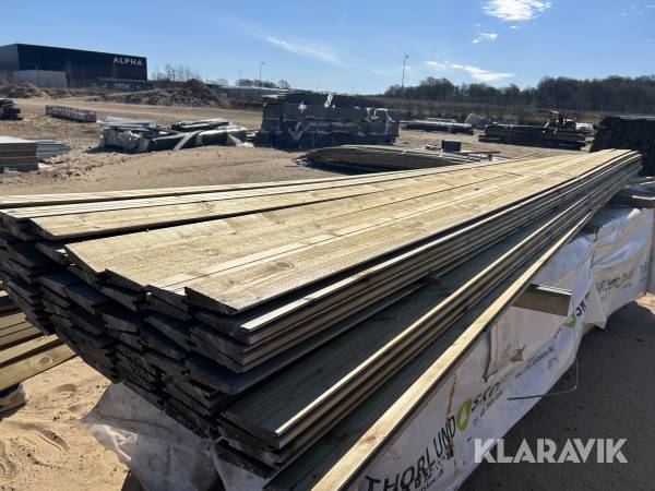 Klinkbeklædning Trykimprægneret gran, 77stk