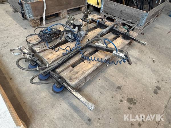 Vakuumløfter med 6 sugekopper og vakuumpumpe