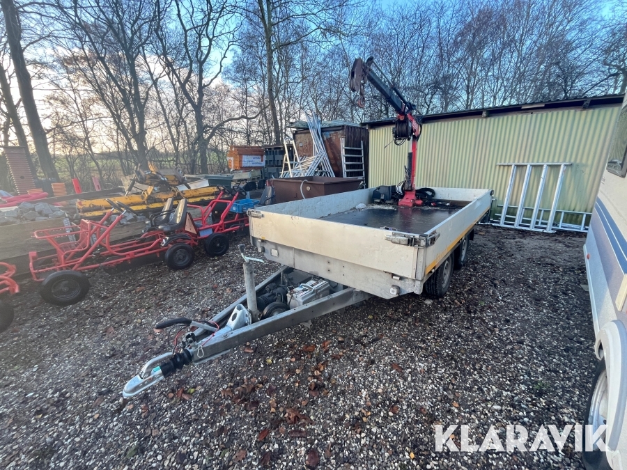 Trailer med kran Eduard 3318-2000 med Fassi Micro 10 kran