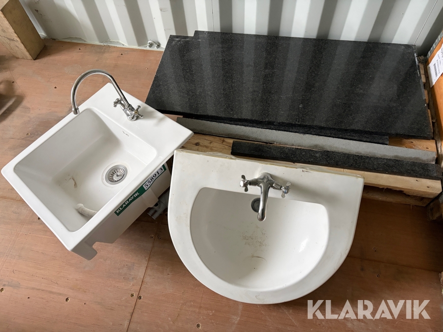 Granitbordplade og håndvaske