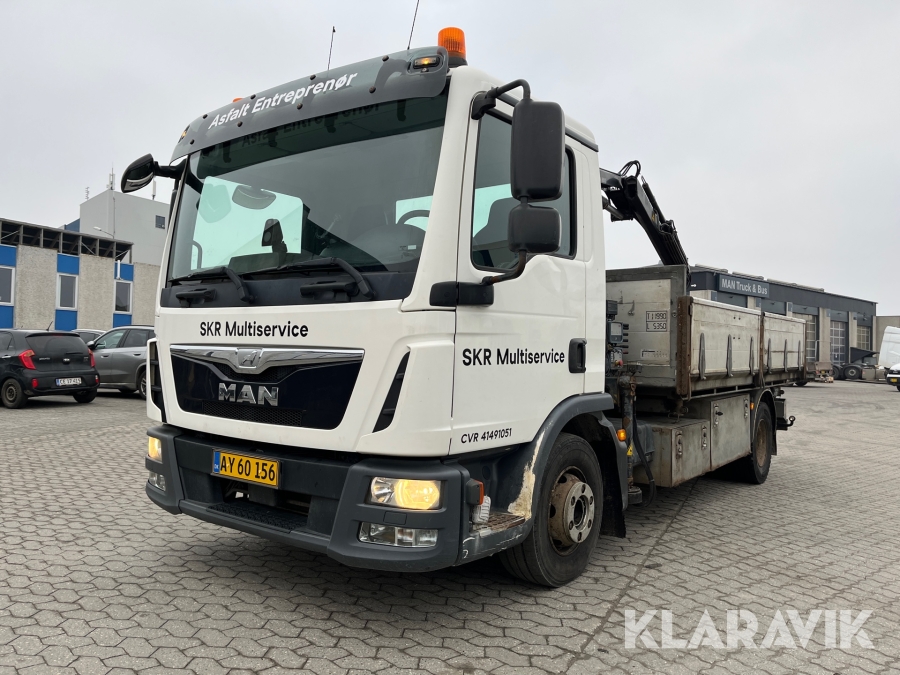 Lastbil MAN TGL 12.220 med kran og lad