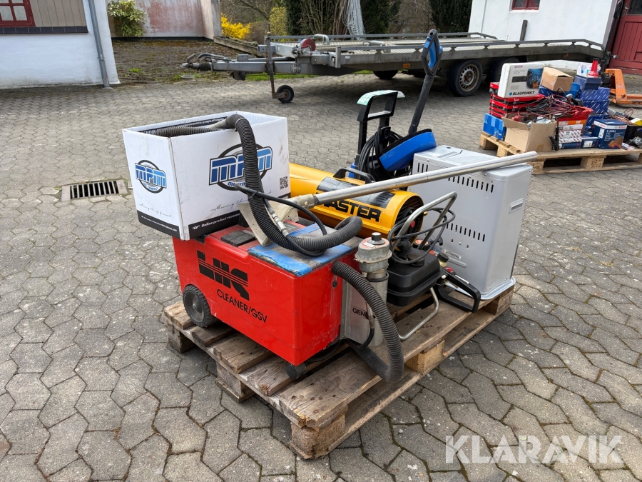 Tæpperenser - varmekilder - hækklipper - højtryksrenser blandet lot