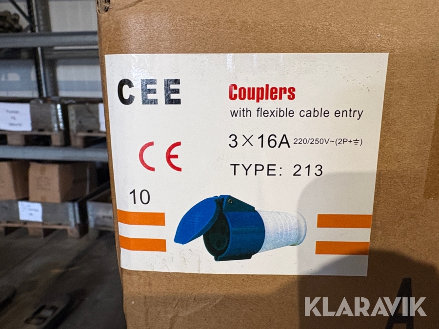 CEE stik Couplers 3x16A - 213 - 800 styks - hun stik