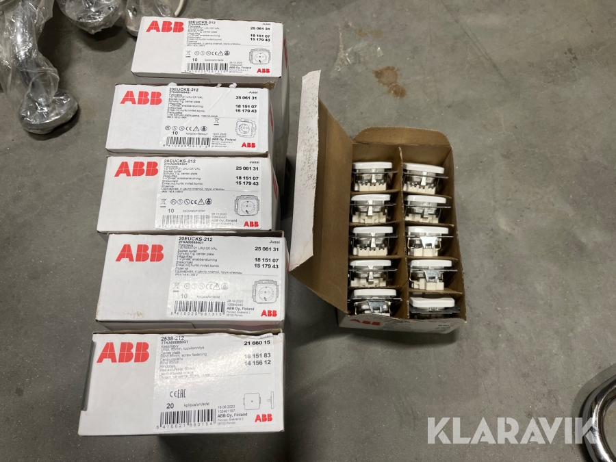 Stikkontakter ABB 20EUCKS-212 50styk