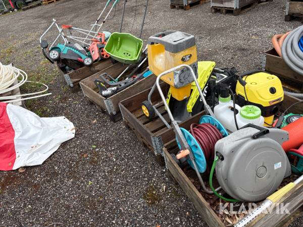 Blandet lot græsslåmaskiner, Kantklipper, haveslanger