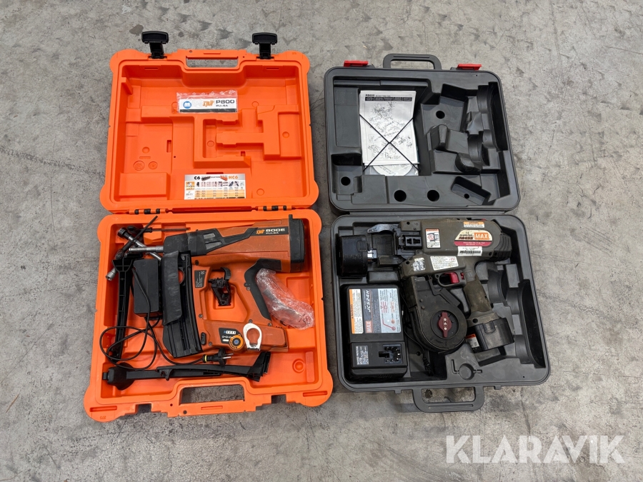 Sømpistol og armeringsbinder Max Og Spit MAX RB655 og Pulsa 800E