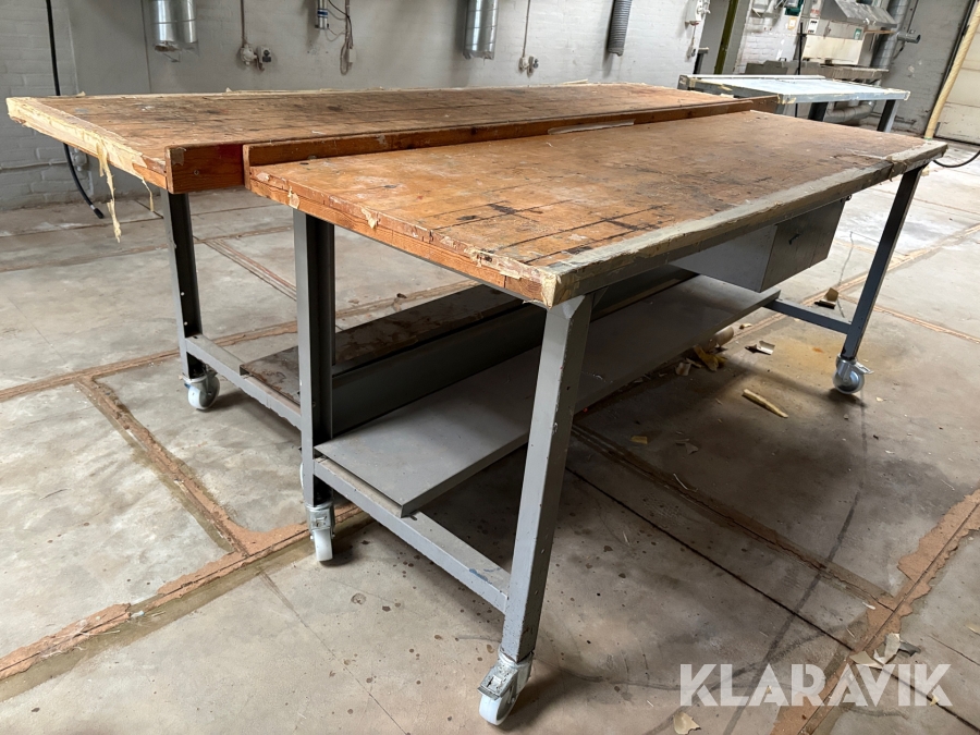 Arbejdsborde på hjul - 2 styks