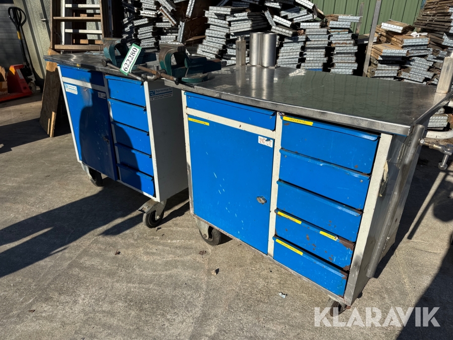 Værksteds bord på hjul Blika