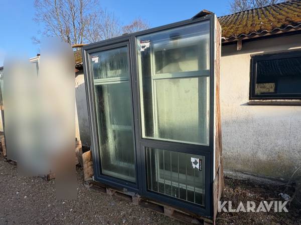 Terrassedør med vindue og glasparti Kastrup 220x191.5 cm 1 styk - 3 lags