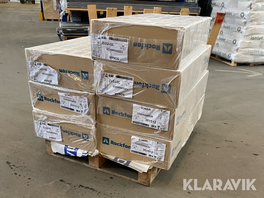 Akustikloftplader Rockfon Sonar 7 kasser - 60 kvm