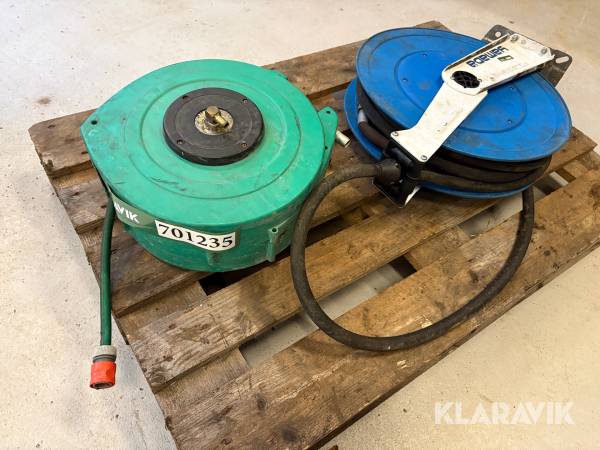 Slangeopruller - cirka 14 meter slange - en til højtryk og en til vand