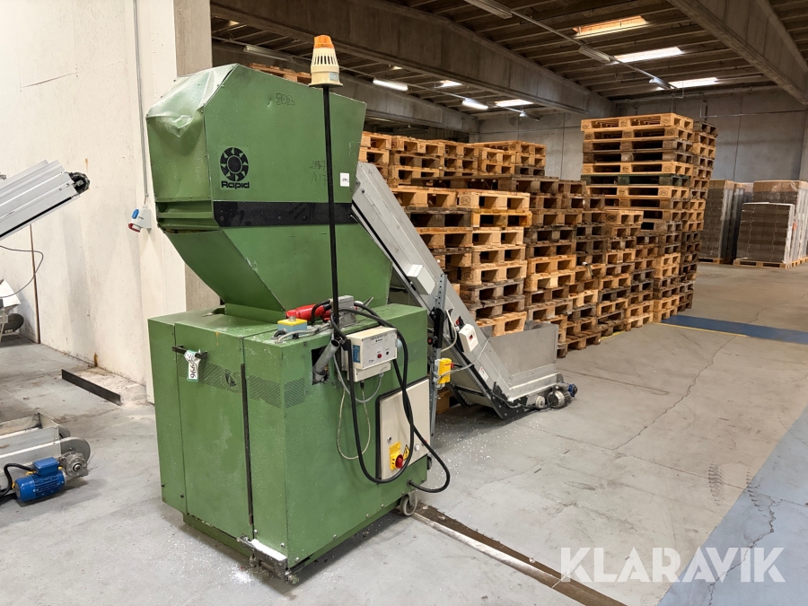 Plastgranulator Rapid 3026-kb med transportbånd