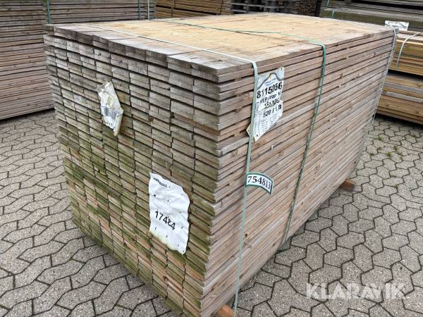  Trykimprægneret brædder Fyr Sekstra - 16x100x1800 mm - 310 styk