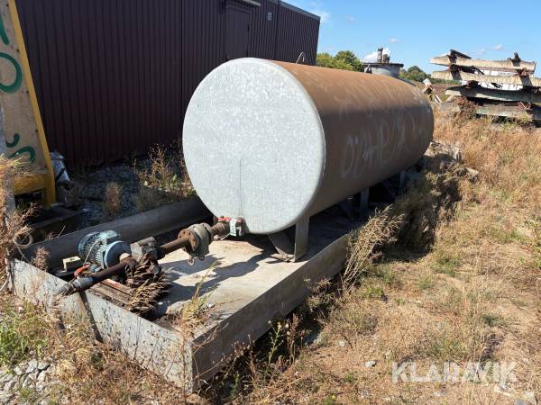 Galvaniseret Diesel tank med pumpe. Frans Schmidt