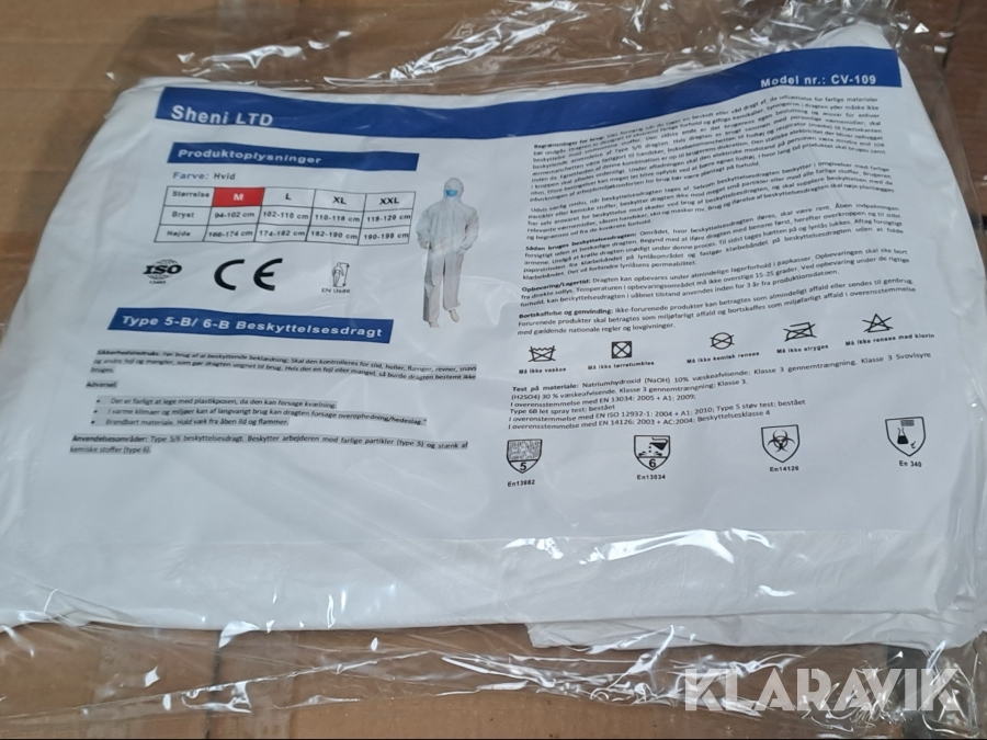 Sikkerhedsdragter Sheni LTD Cv-109 - 1000 styk