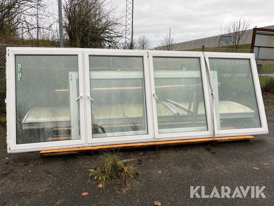 Vinduesparti Plast 455,5x163,5cm og 274x118cm